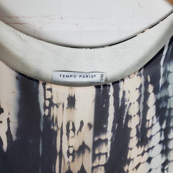 Tempo Paris Blouse Top Size S/M Silk Blend Pullover Lined Relaxed Overlay Italy - Picture 5 of 12